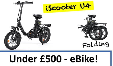 Full-sized Folding Electric Bike - iScooter U4 - Commuting, Camping, Off Road and On.