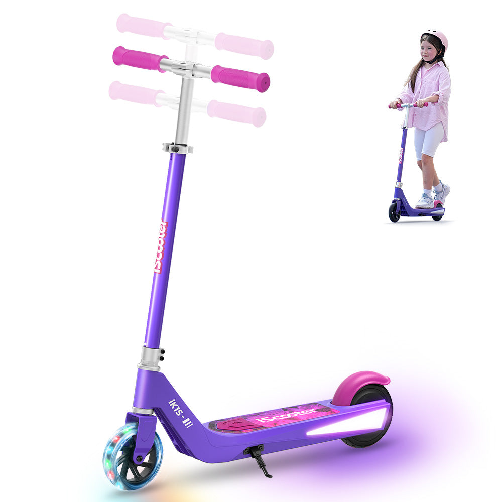 iScooter iK3/iK1S Kids Electric Scooter with Colored Ambient Light