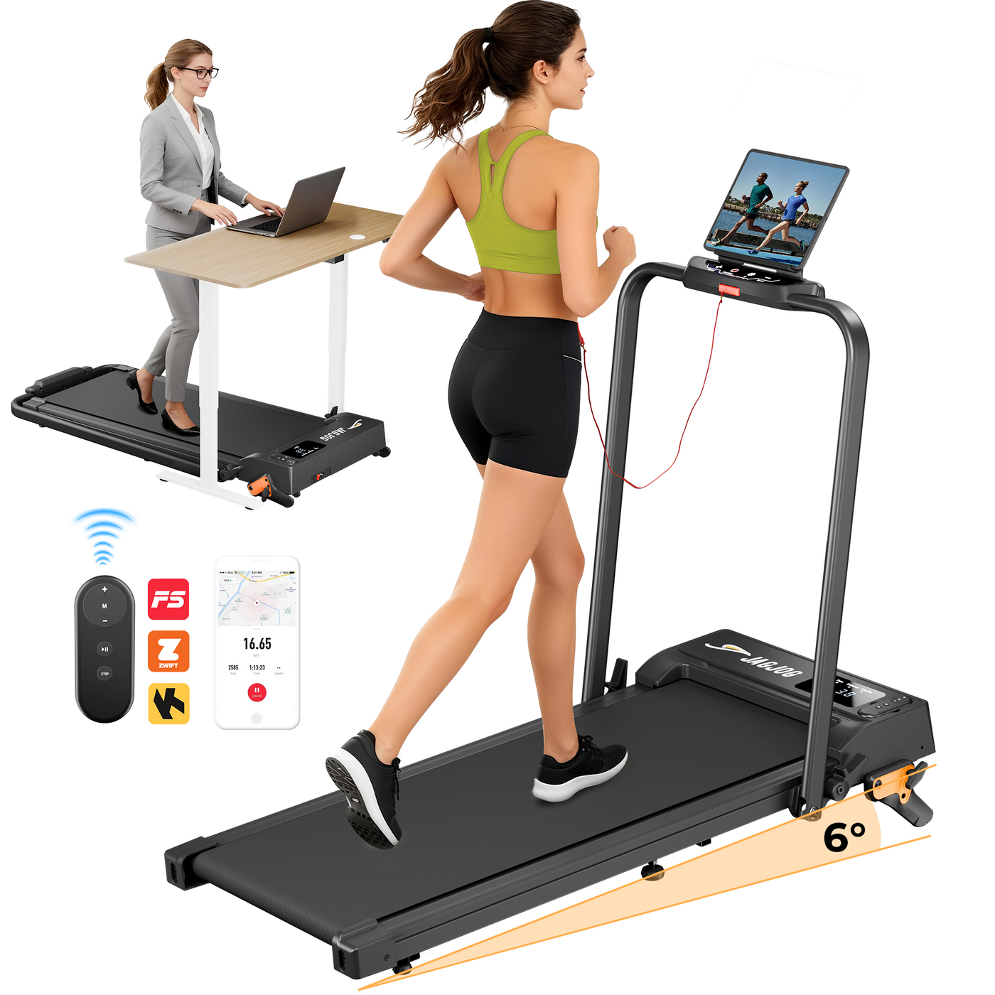 JAGJOG JT52 2-in-1 Treadmill with Incline