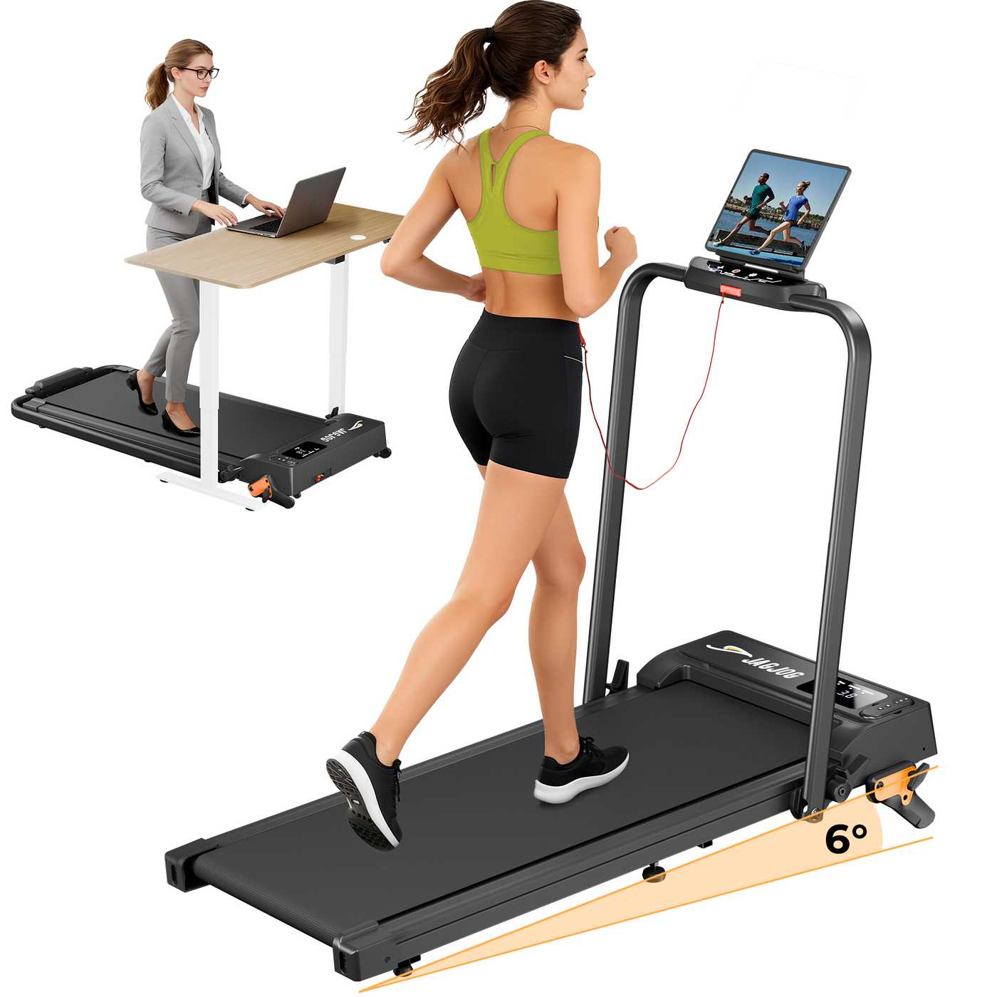 JAGJOG JT52 2-in-1 Treadmill with Incline