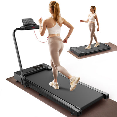 JT51 2-in-1 Folding Treadmill with Handrails