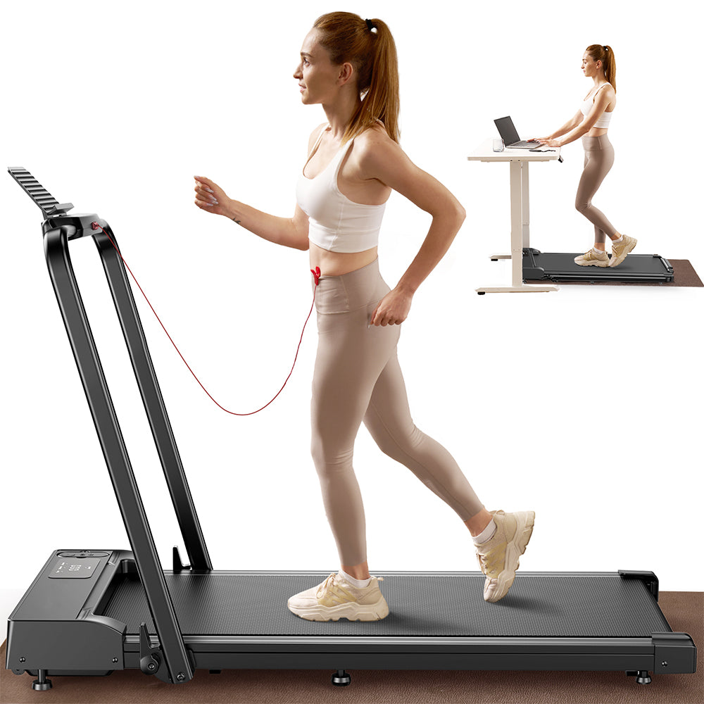JT51 2-in-1 Folding Treadmill with Handrails