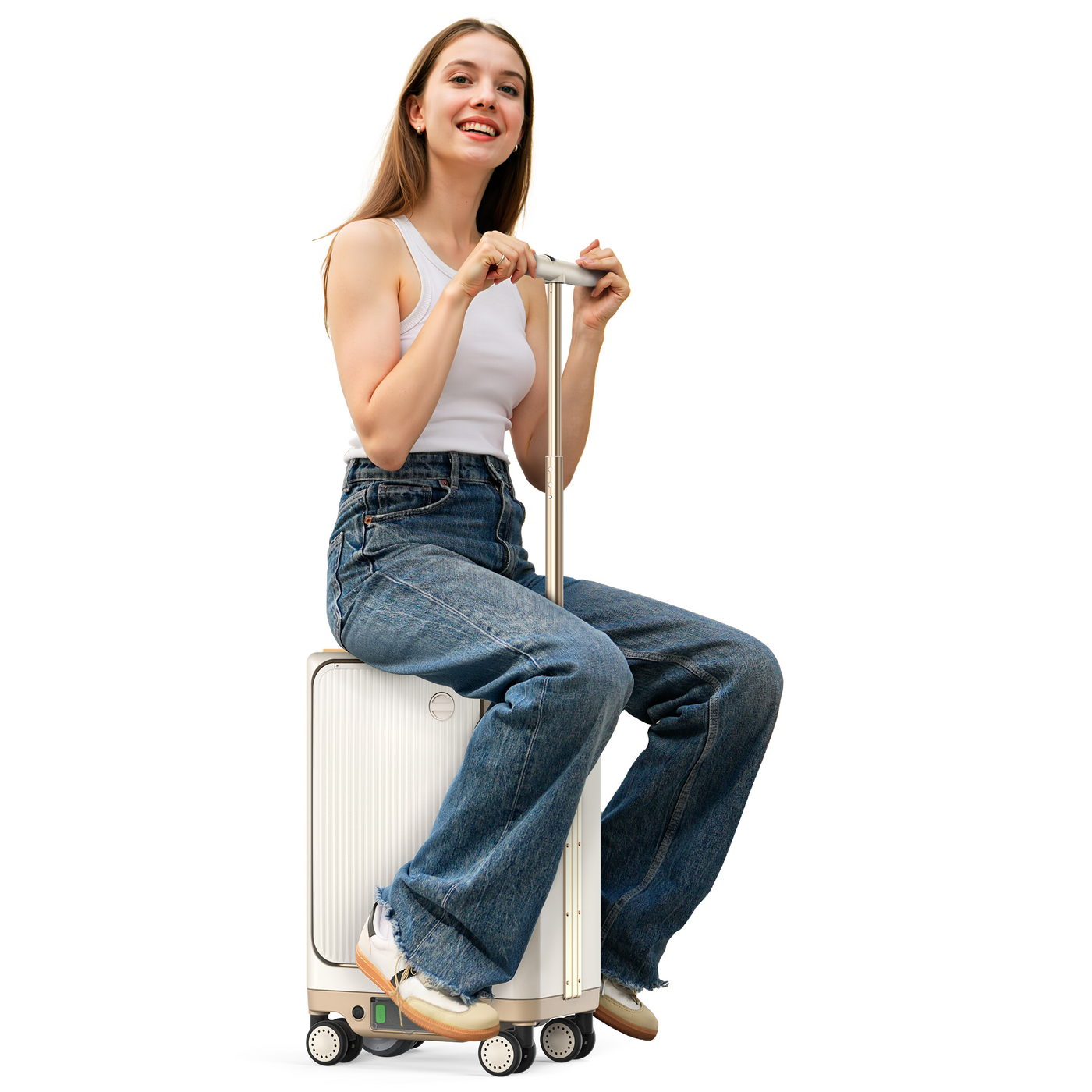 Smart Rideable Suitcase Electric Luggage Scooter For Travel Airline Approved