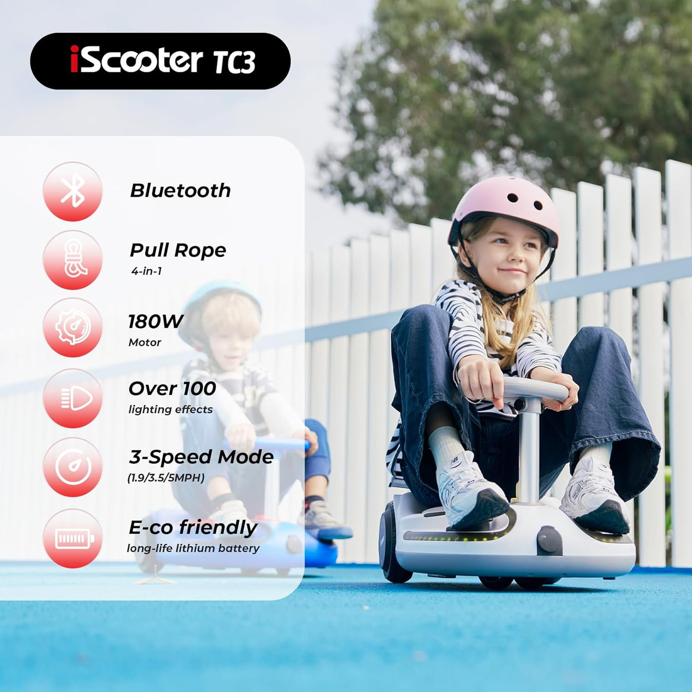iScooter TC3 4-in-1 Electric Wiggle Car with Bluetooth for Kids