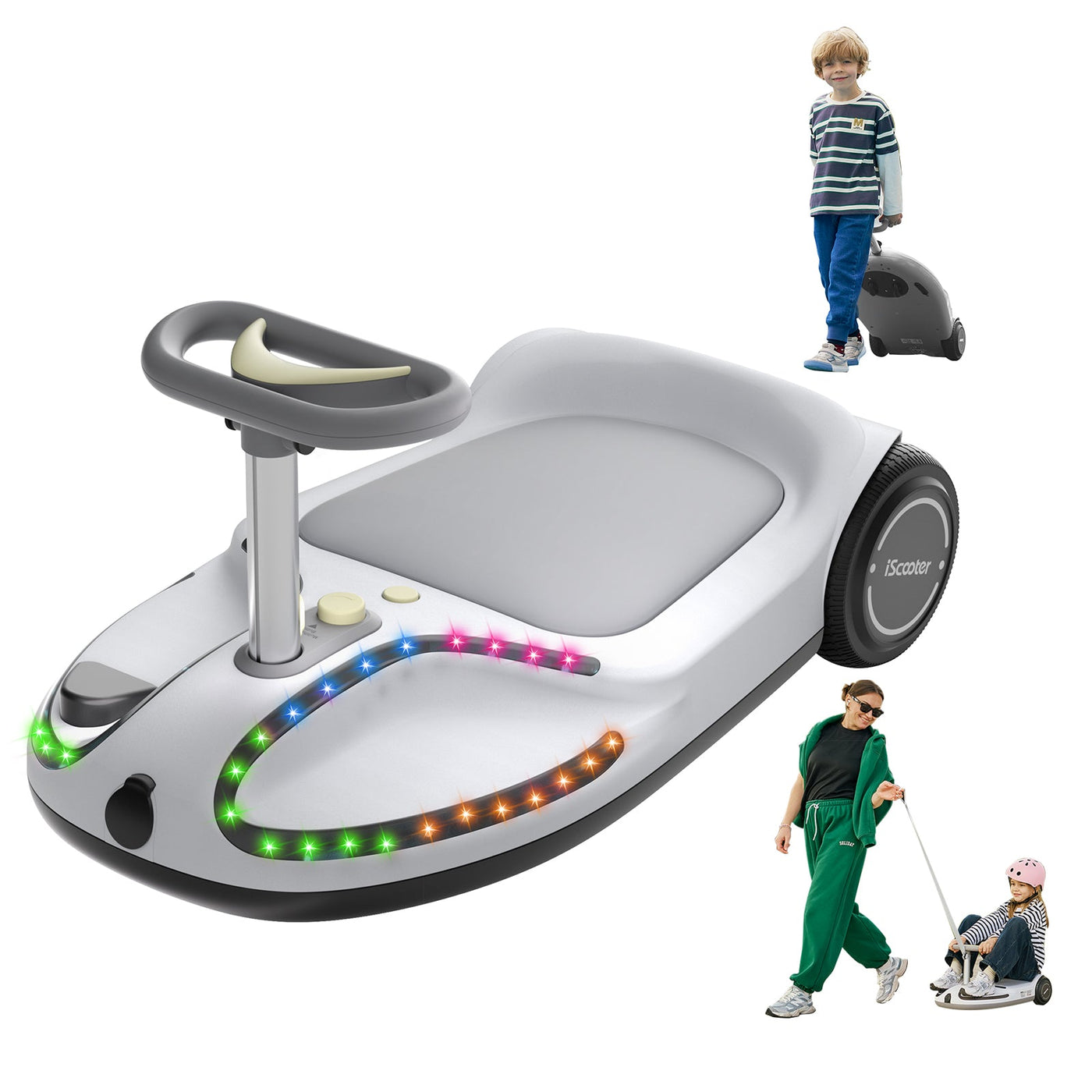 iScooter TC3 4-in-1 Electric Wiggle Car with Bluetooth for Kids