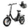 A studio product image showcases the black iScooter U4 electric bike with an inset displaying its folded form for compact storage. Key features include the low step-through frame, removable battery, front suspension, rear cargo rack, and integrated lighting. The iScooter U4 is designed to deliver comfortable commuting, convenient portability, and practical everyday performance.
