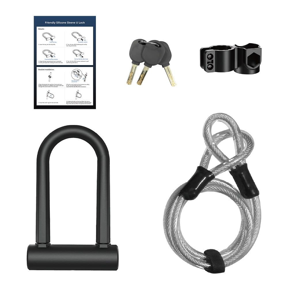 Silicone Sleeve U Lock Electric Scooters or Bicycles