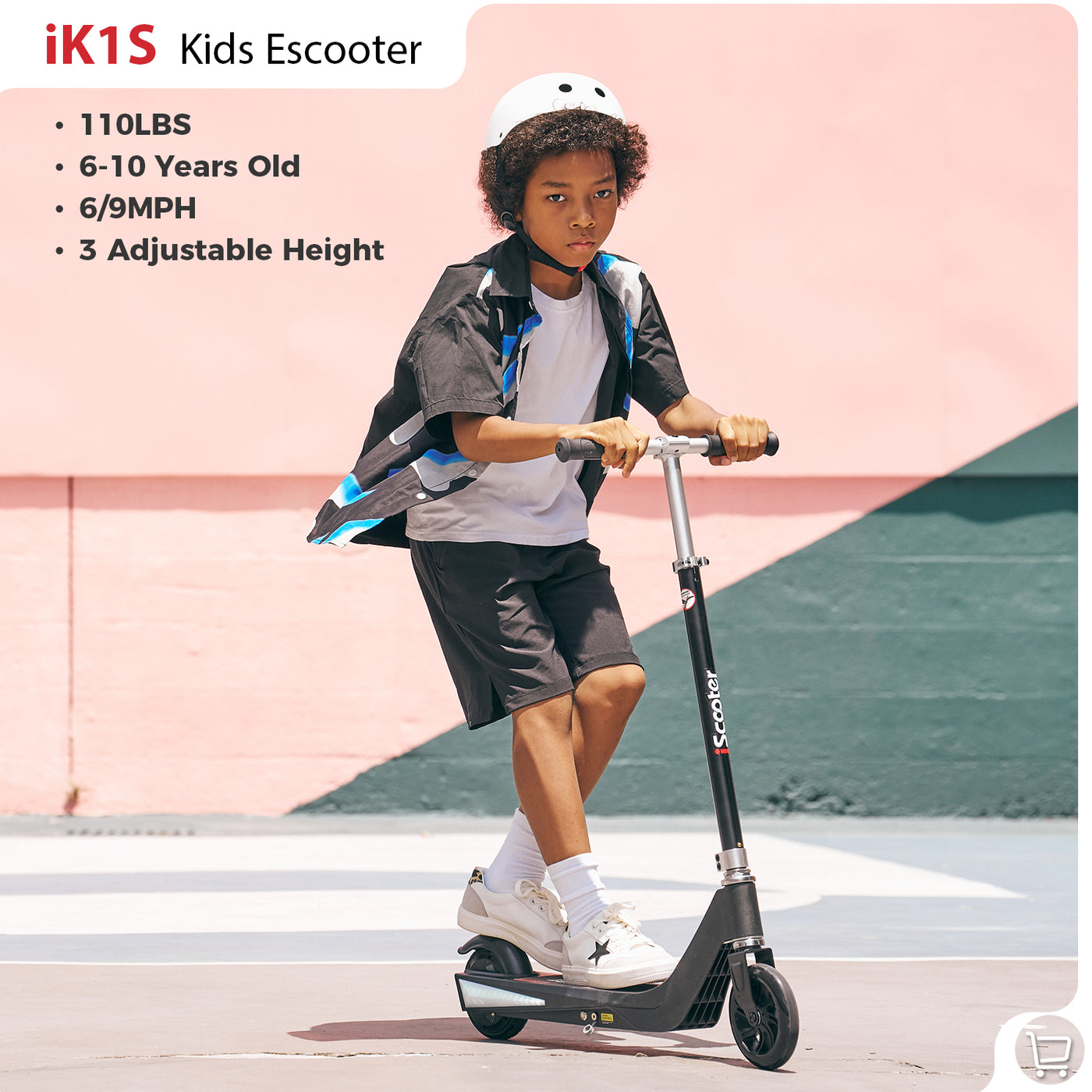 iScooter iK3/iK1S Kids Electric Scooter with Colored Ambient Light