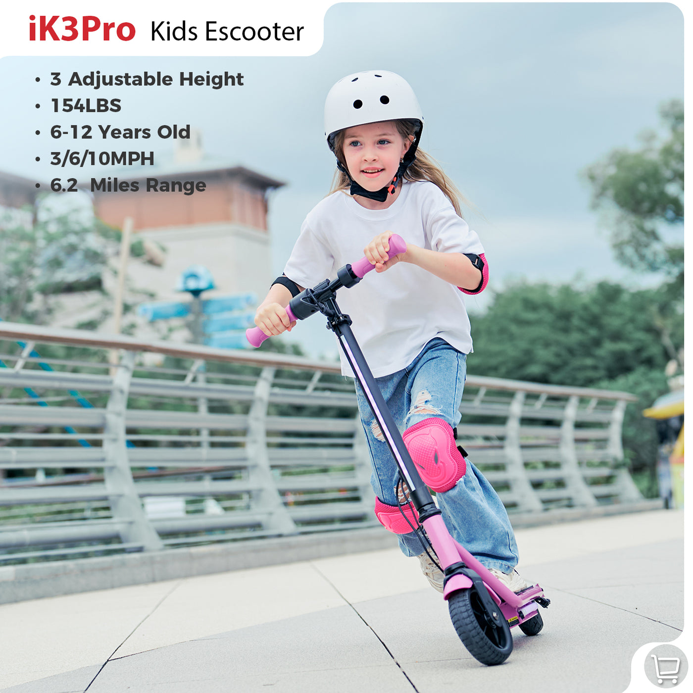 iScooter iK3Pro/iK1S Kids Electric Scooter with Colored Ambient Light
