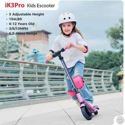 iScooter iK3Pro/iK1S Kids Electric Scooter with Colored Ambient Light