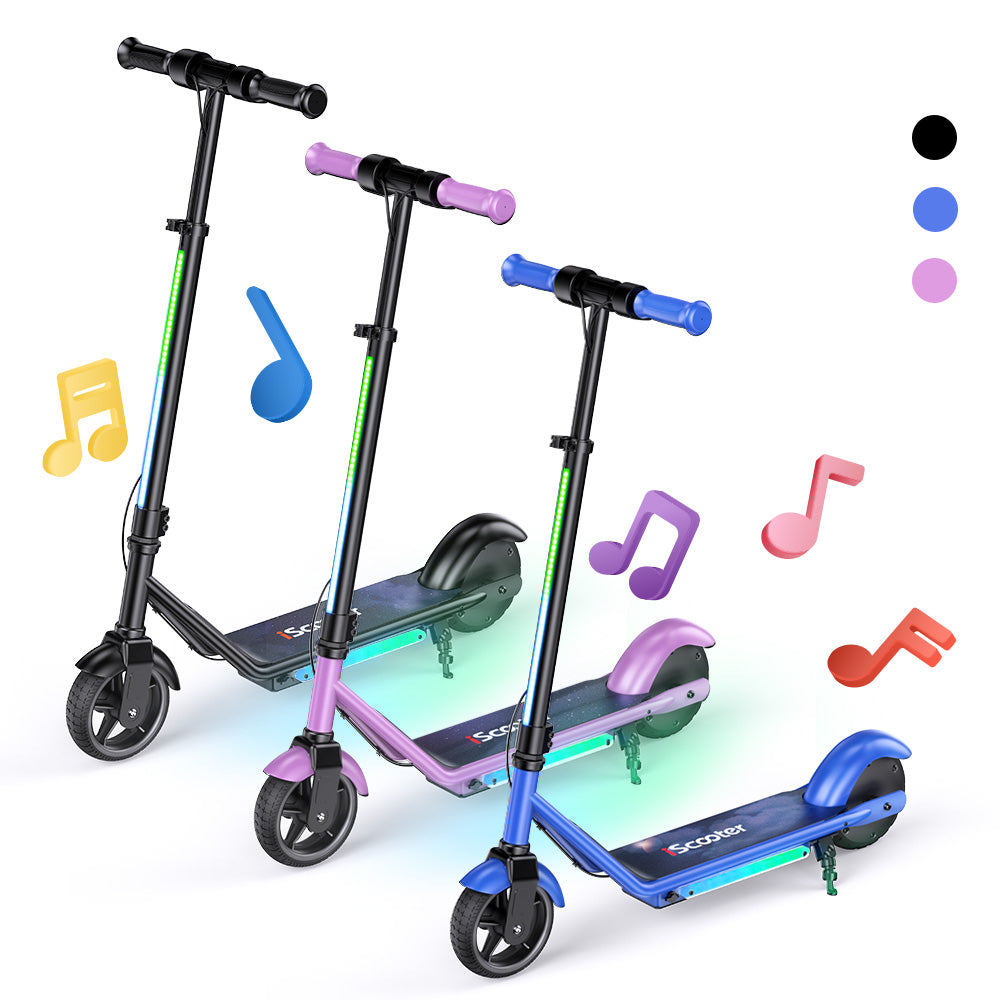 iScooter iK3/iK1S Kids Electric Scooter with Colored Ambient Light