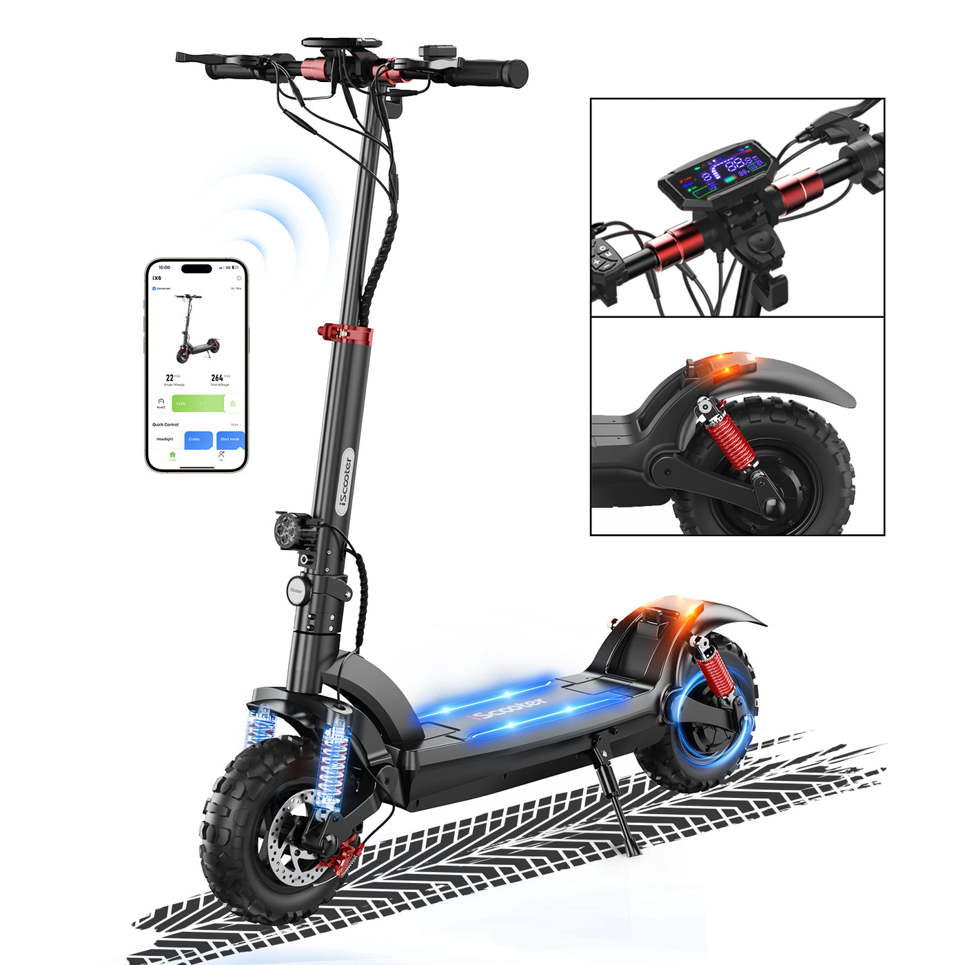 iScooter iX-Series 1200W Off Road Electric Super Scooter