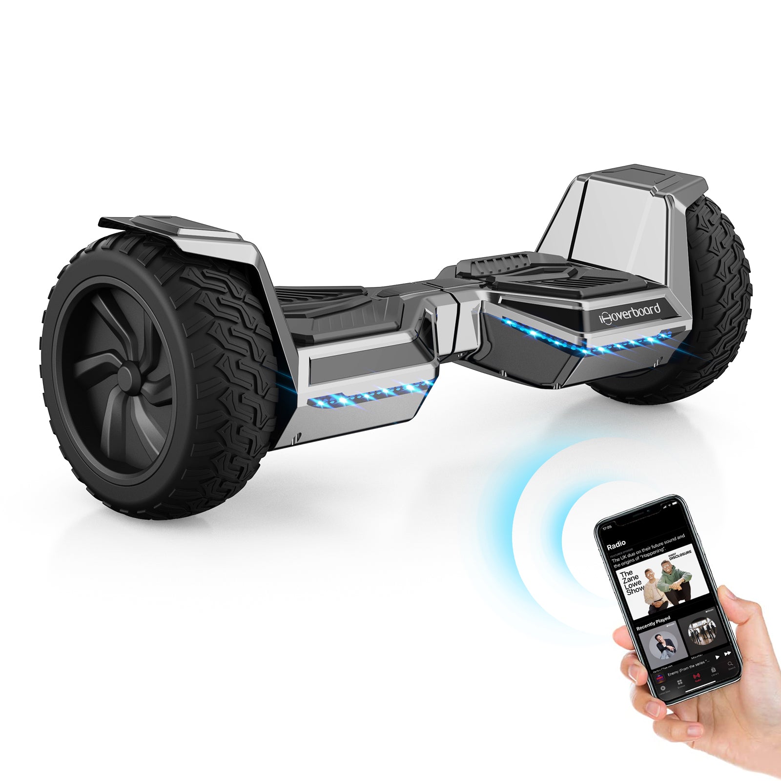 H8 Silver All Terrain Hoverboard 8.5" iHoverboard