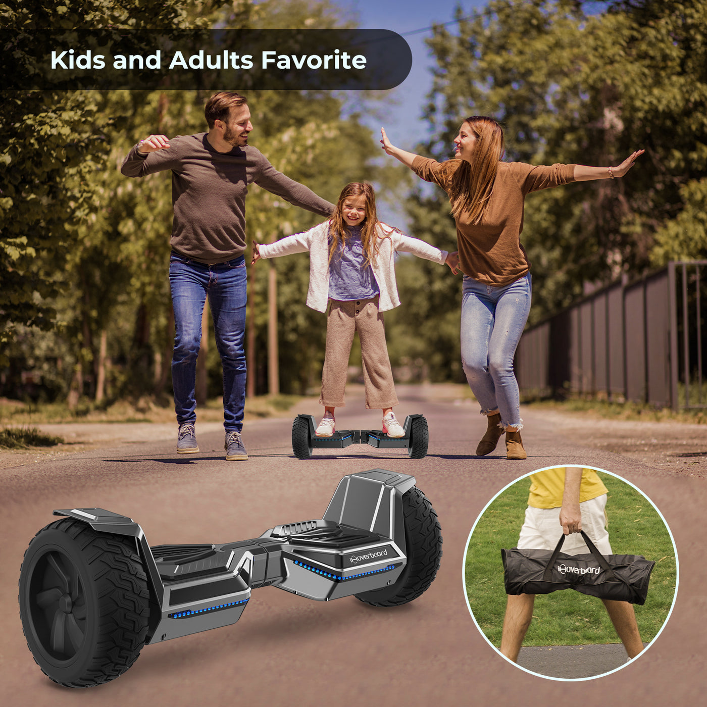 iHoverboard H8 Silver Off Road Hoverboard 8.5"
