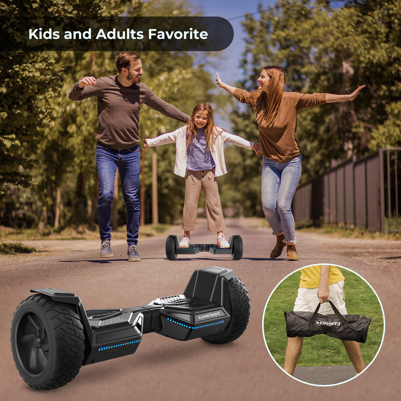 iHoverboard H8 Black Off Road Hoverboard 8.5"