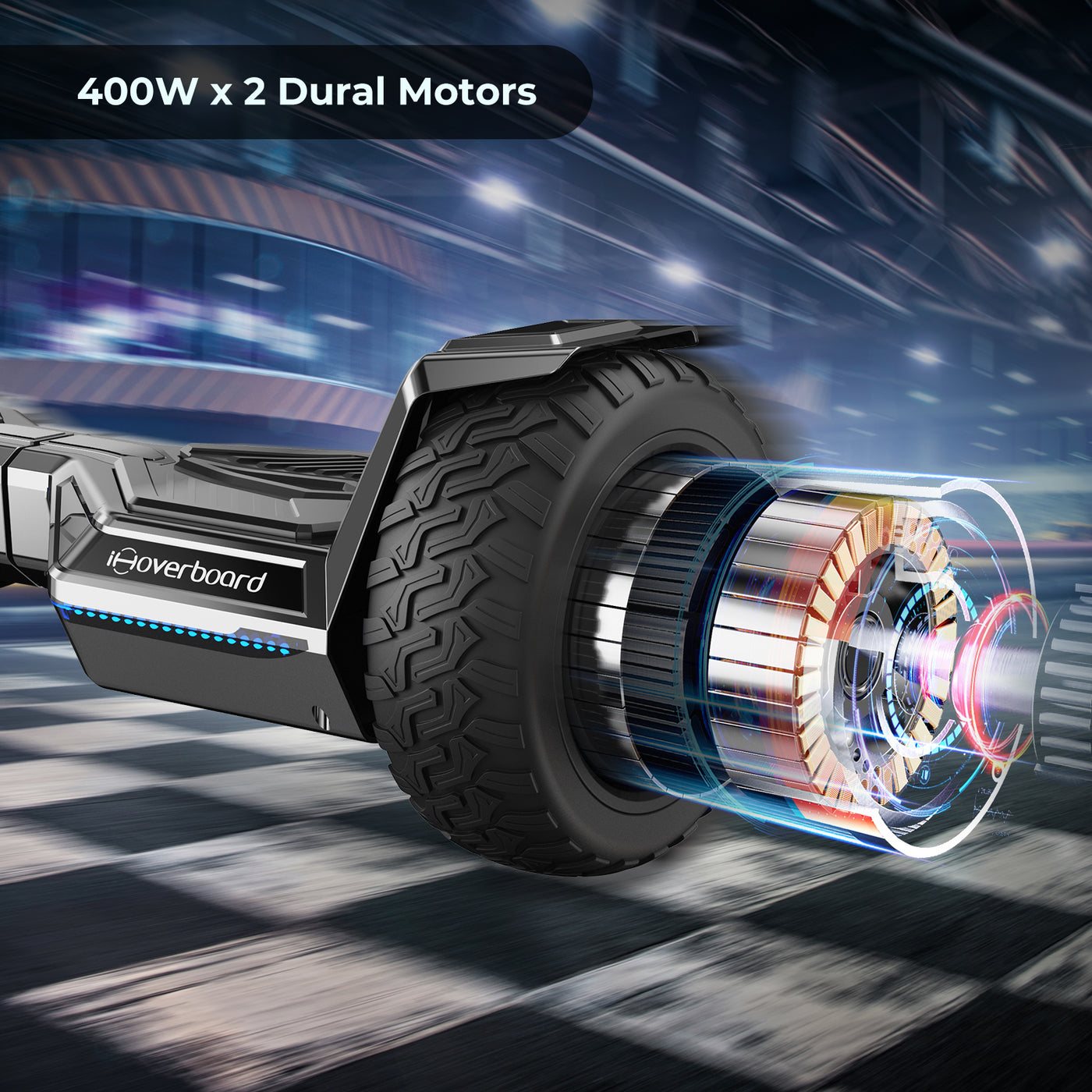 iHoverboard H8 Silver Off Road Hoverboard 8.5"
