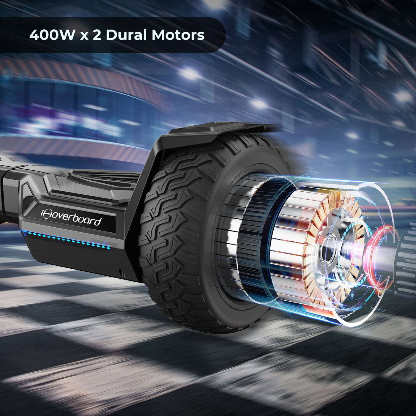 iHoverboard H8 Black Off Road Hoverboard 8.5"