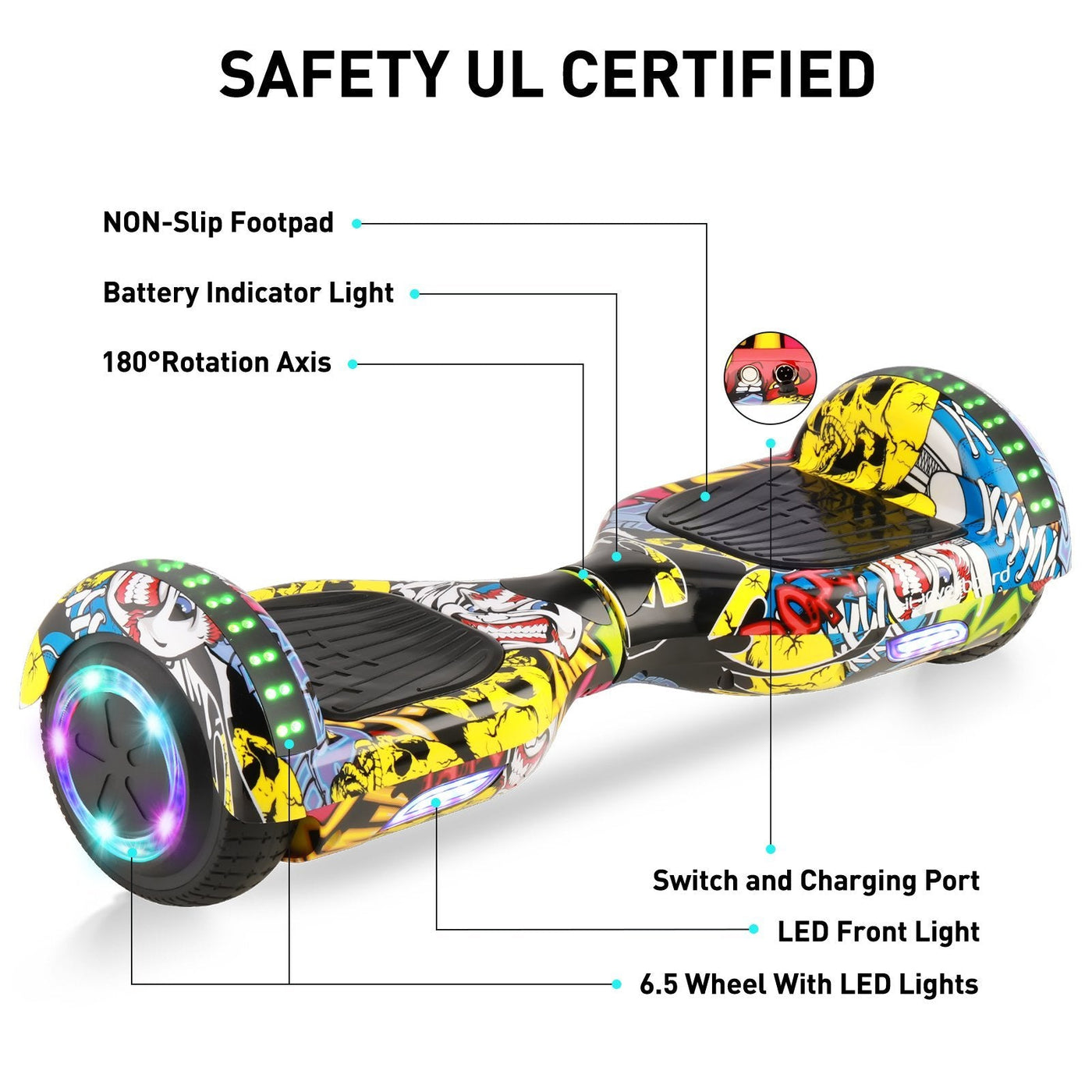 UL2272 certified Yellow hoverboard