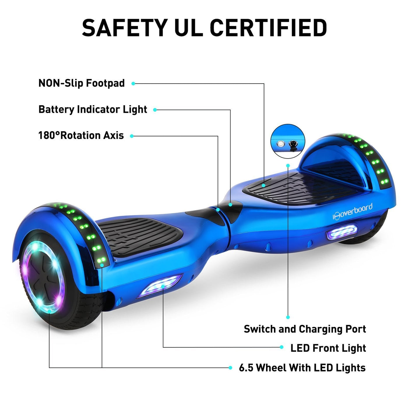 led lights Self Balancing  Electric Hoverboard