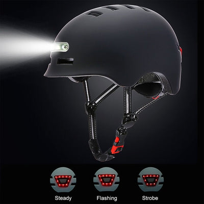 Electric Scooter Helmet with LED Light  black