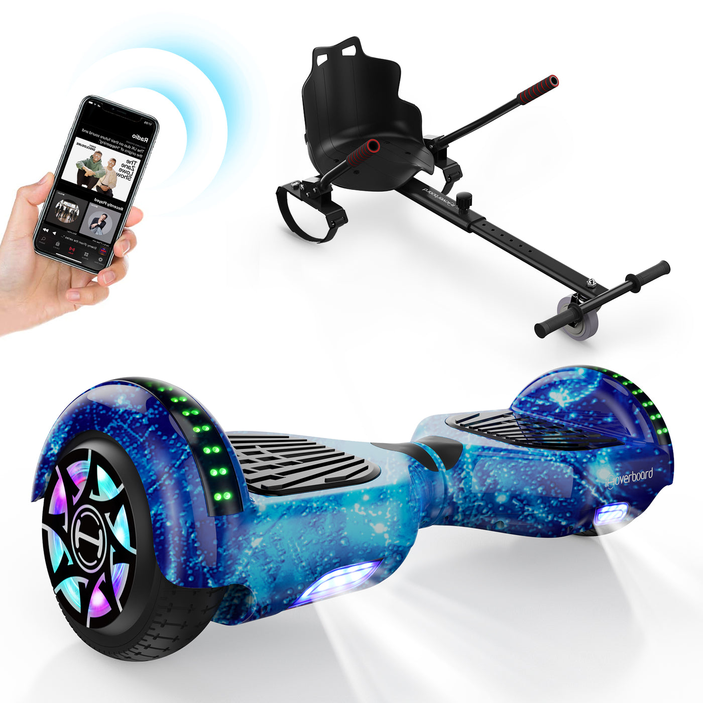 iHoverboard® H1 Blue 700W Self Balancing Hoverboard 6.5"